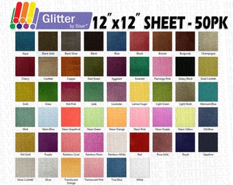 Siser Glitter Heat Transfer Vinyl Sheets, REAL Glitter and Tons of