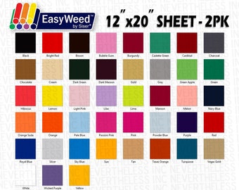 Siser Easyweed HTV Heat Transfer Vinyl - 12"x20" - 2 pack - Message Your Colors!