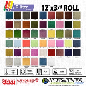 Siser Easyweed Glitter and Neon Glitter  HTV Heat Transfer Vinyl - 12&quot;x3 Yard Roll