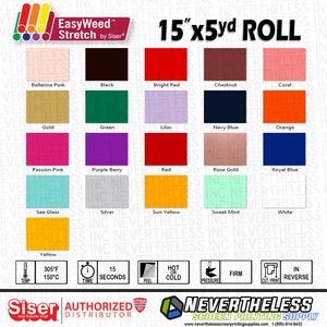 Siser Easyweed Stretch HTV Heat Transfer Vinyl - 15&quot;x5yd - 1 Roll