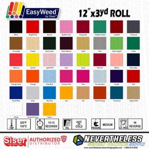 Siser Easyweed HTV Heat Transfer Vinyl - 12&quot;x3yd Roll