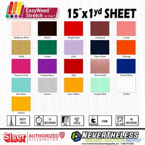 Siser Easyweed Stretch HTV Heat Transfer Vinyl - 15&quot;x1 Yard Sheet