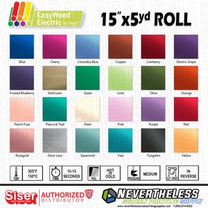 Siser Easyweed Electric HTV Heat Transfer Vinyl - 15&quot;x5Yd Roll