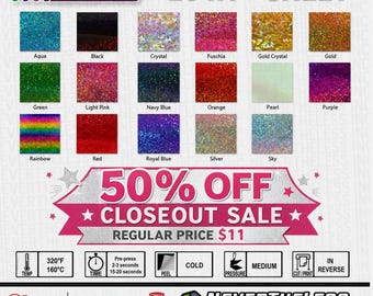 Siser Holographic HTV - 20"x1yd - Easyweed Glitter Heat Transfer Vinyl - Iron On or Heat Press - Glitter Tshirt Transfer - Silhouette Vinyl