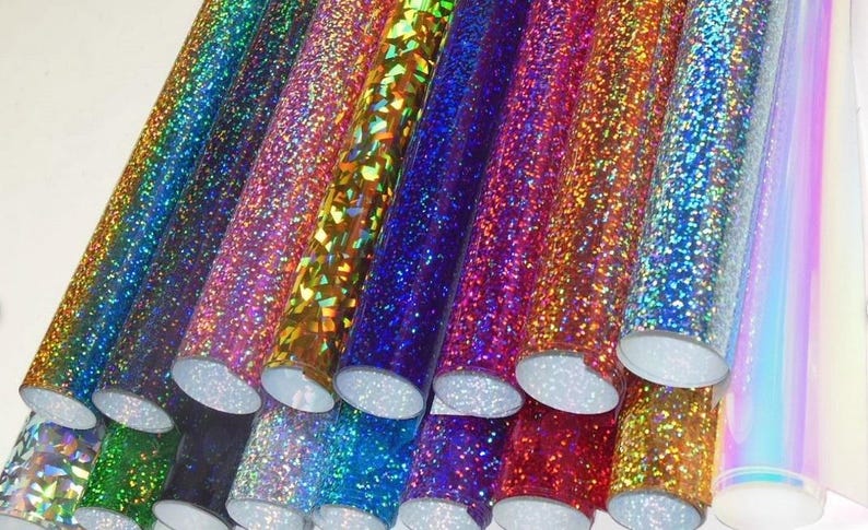 Siser Holographic HTV - 20"x1yd - Easyweed Glitter Heat Transfer Vinyl - Iron On or Heat Press - Glitter Tshirt Transfer - Silhouette Vinyl Bild 4