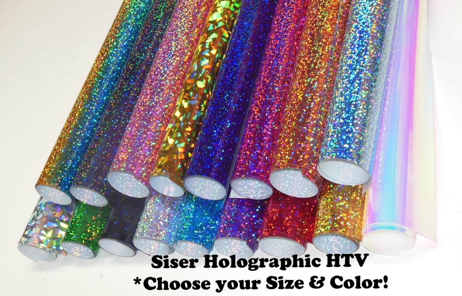 12 x 12 Permanent Adhesive Vinyl Sheets Fantasy Sequin Holographic  Glitter for Cricut, Silhouette Cameo, Craft Cutters etc.
