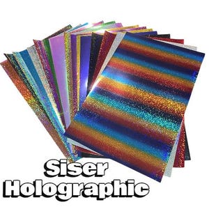 Siser Holographic HTV - 20"x1yd - Easyweed Glitter Heat Transfer Vinyl - Iron On or Heat Press - Glitter Tshirt Transfer - Silhouette Vinyl Bild 2
