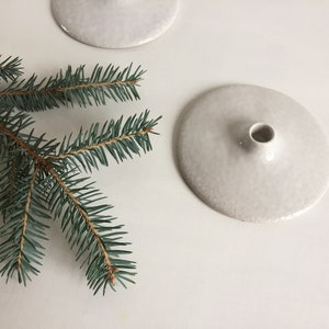 Candle Holder / White Ceramic Candle Holder / Handmade Candle Holder / Home decor / Contemporary / Minimalist Home decor / Gift Idea