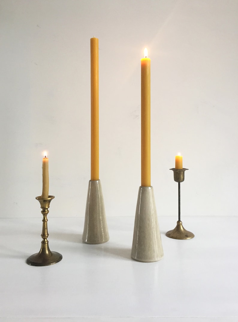 Ceramic Candle Holder / Tapered Candle Holder / Tall Dinner Etsy
