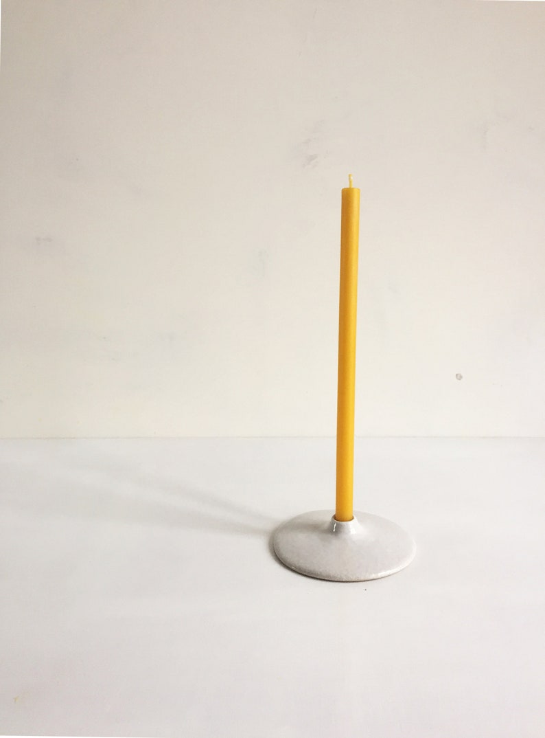 Candle Holder / White Ceramic Candle Holder / Handmade Candle Etsy