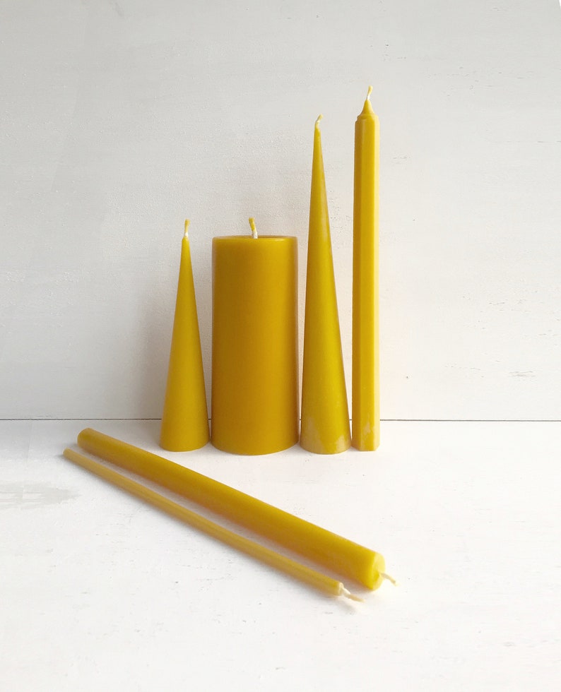 Hexagon Beeswax Candles / Set of 2 / Tapered Hexagon Candles / 100% Beeswax Candles / Eco Friendly / Gift Idea image 6