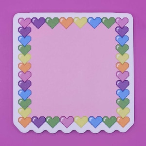 Pixel hearts memo pad , non sticky,  notepad - die cut - 50 sheets