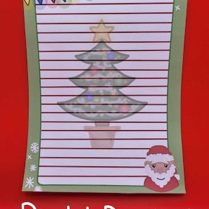 Navidad Navidad Festivo Santa Penpal Journalling papel de escritura DESCARGA DIGITAL Lista de deseos de cartas de Papá Noel
