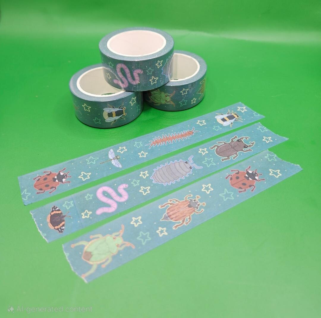 British Wildlife Bugs Insect 20mm 20 Meter Washi Tape for Journalling ...