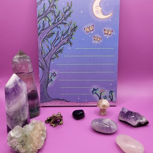 A6 memo pad / notepad &#39;swoon and stars&#39; lunar kawaii notepad