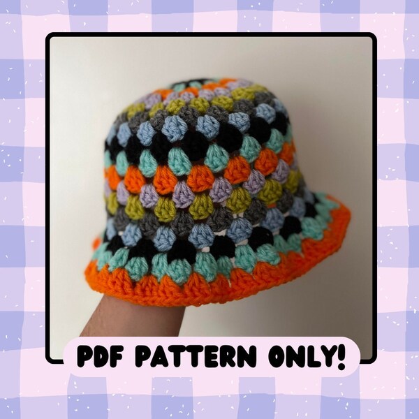 Crochet Bucket Hat Pattern-- *PDF PATTERN ONLY!*-- Granny Stripe Bucket Hat-- Crochet Bucket Hat-- Bucket Hat