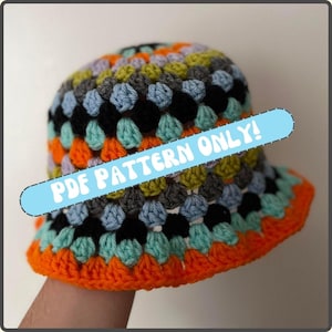 Patrón de gorro de pescador a crochet-- *¡SOLO PATRÓN PDF!*-- Gorro de pescador a rayas de abuela-- Gorro de pescador a crochet-- Gorro de pescador