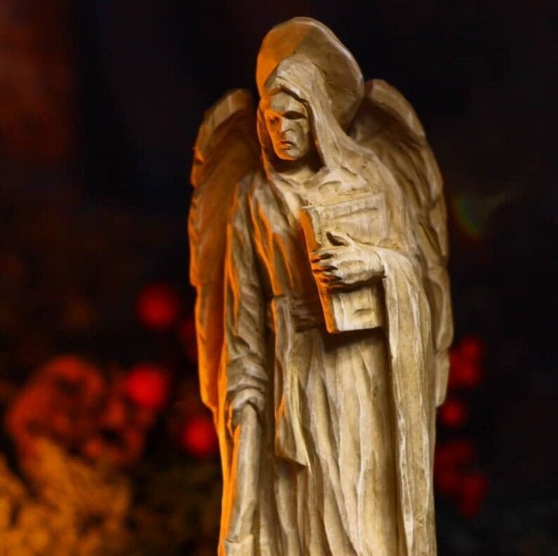 Angels statues Angel figurine religious gifts Wood angel Etsy