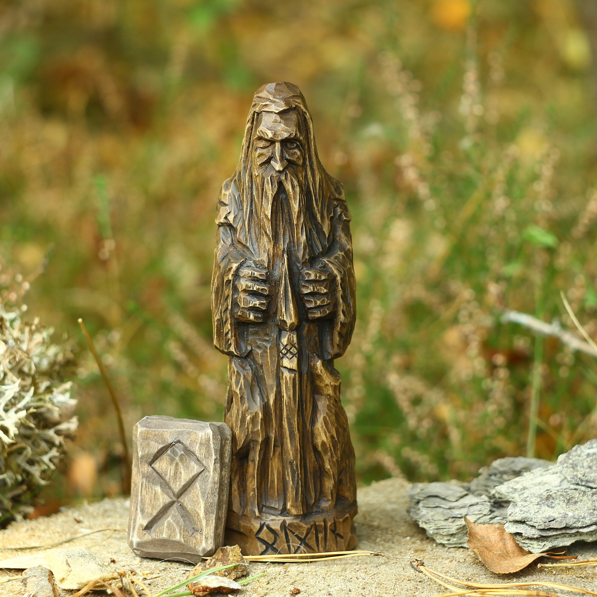 Odin Norse Pagan Wooden Statue. Odin Statue Wooden Norse Etsy UK