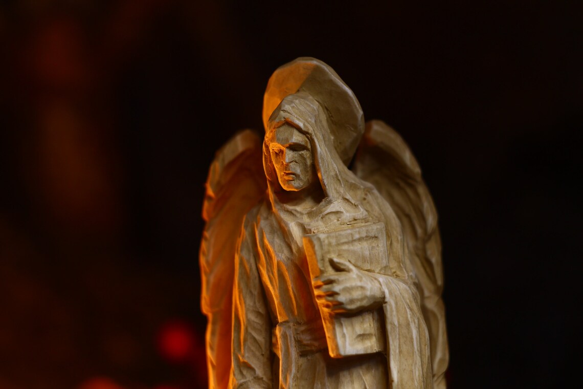 Angels statues Angel figurine religious gifts Wood angel Etsy