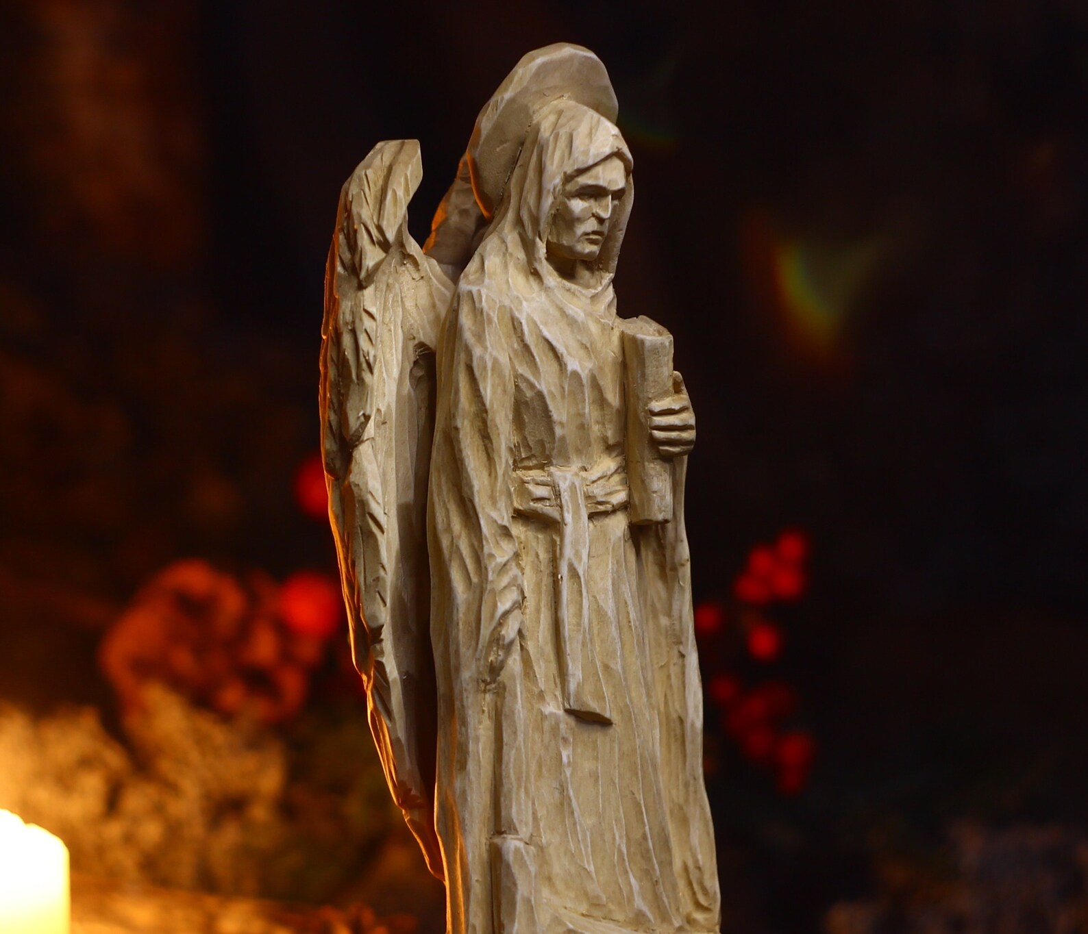 Angels statues Angel figurine religious gifts Wood angel Etsy