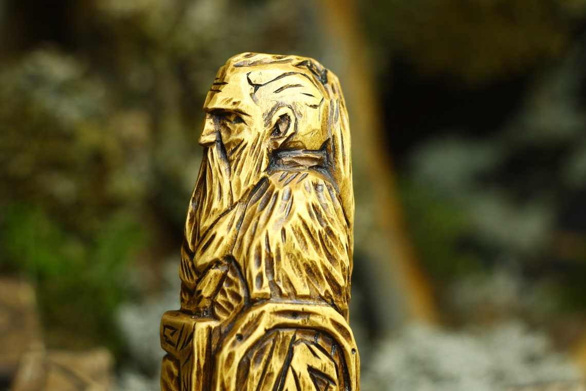 Viking wooden statue . Wood sculpture viking home decor . Etsy