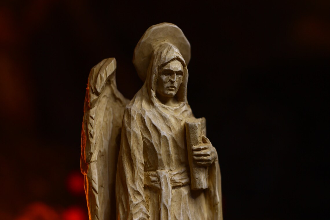Angels statues Angel figurine religious gifts Wood angel Etsy