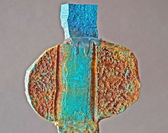 Abstract Sculpture: Mixed Media Rusty Art, &quot;Stacks II&quot;