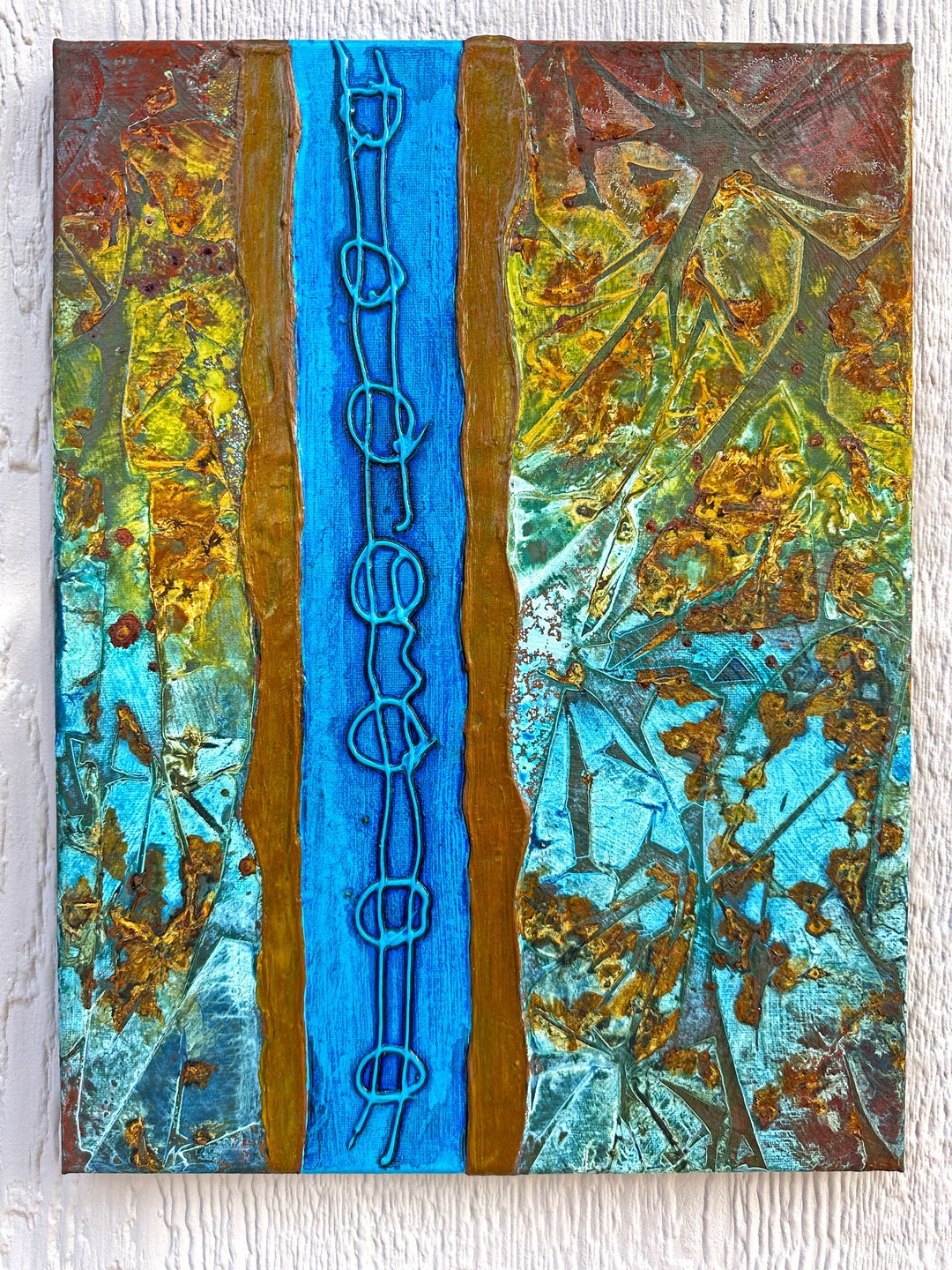 Brutalist Rust Texture Rust Painting: Brutalist Mixed Media Texture Art (12x16) - Etsy
