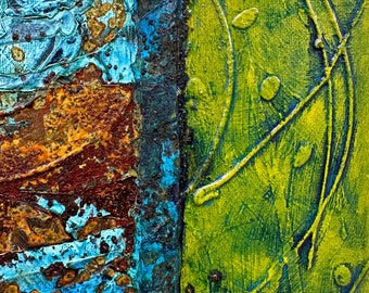 Rust Painting: Brutalist Mixed Media Texture Art, 12x12