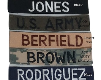 CUSTOM Embroidered NAME TAPE with hook fastener