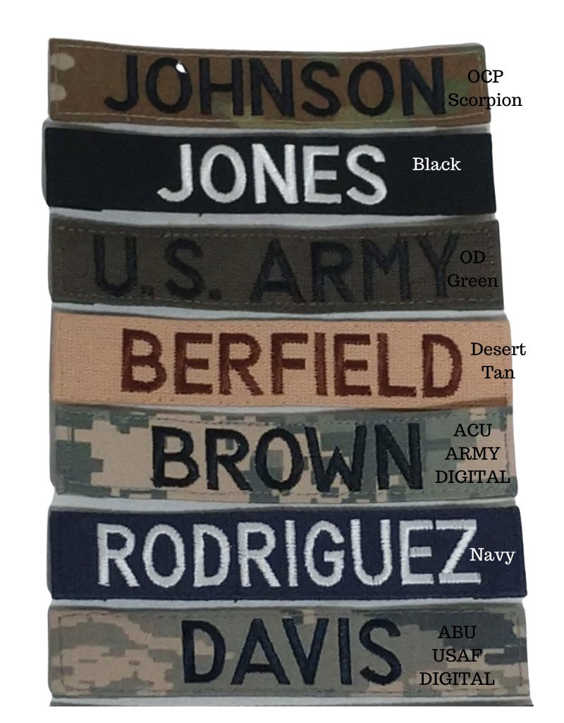 U.S. Army Name Tape (Hook Backing) – American Embroidery