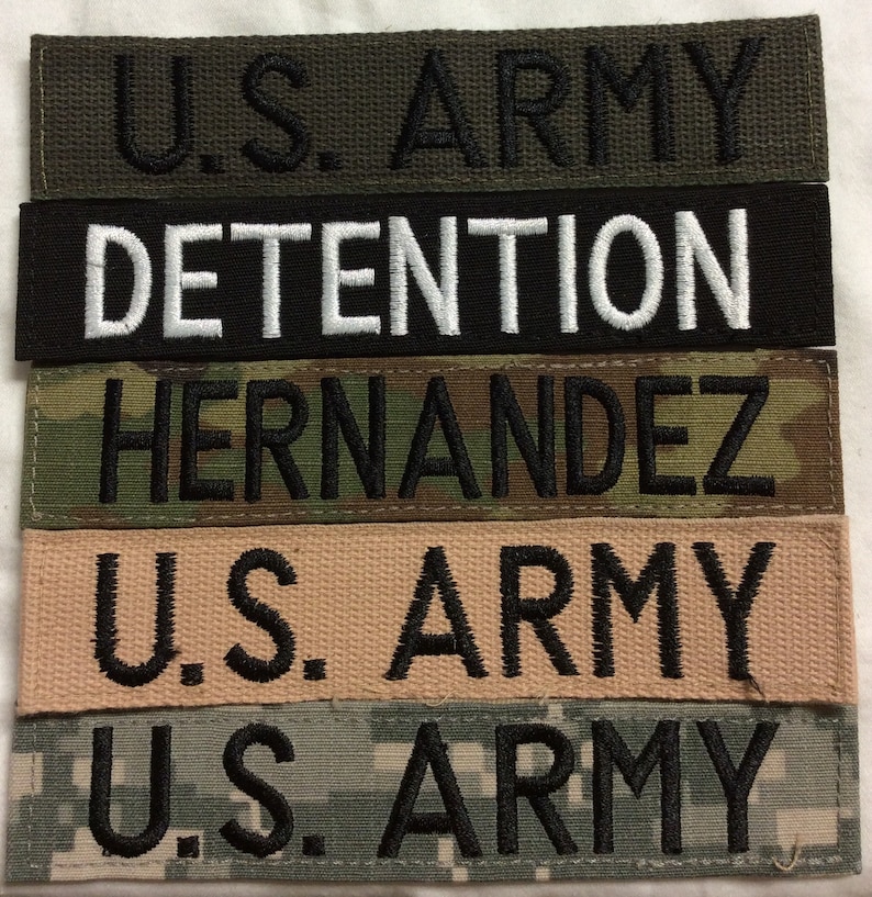 CUSTOM Embroidered NAME TAPE with hook fastener