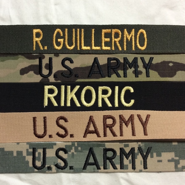 CUSTOM Embroidered NAME TAPE sew on style