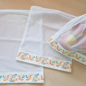 Fruit Vegetable Sack3pcs - Type &quot;Orange&quot; Reusable 100% Handmade!!