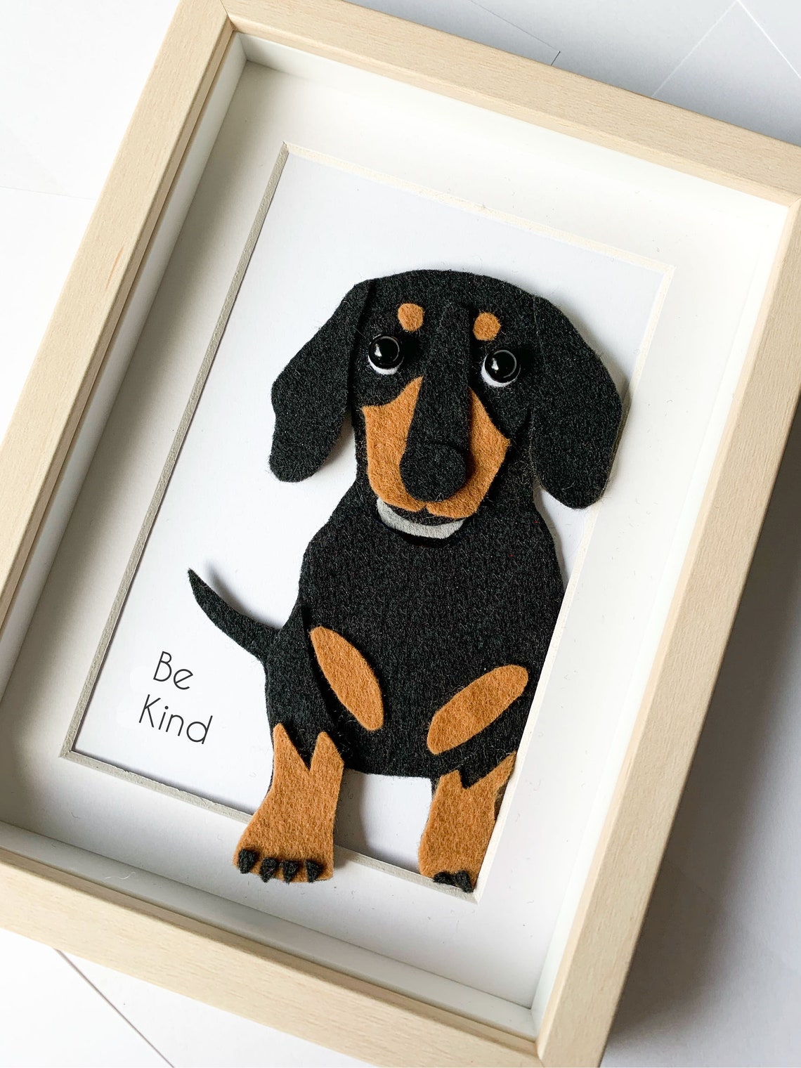 Dachshund Art Felt Art Wall Art Wall Decor Framed Kind Etsy