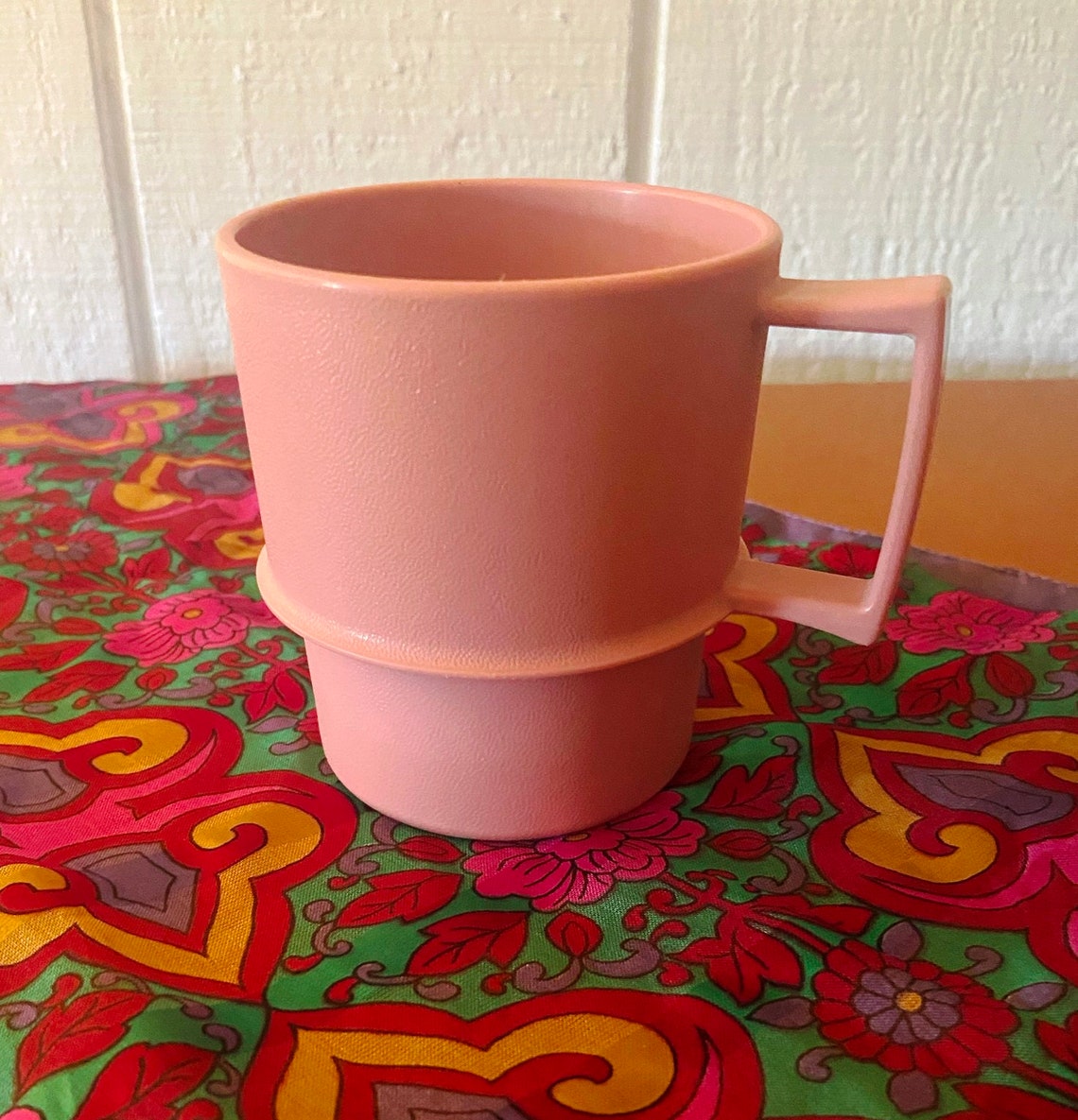 70s Vintage Tupperware Mug Pink with Handle Etsy