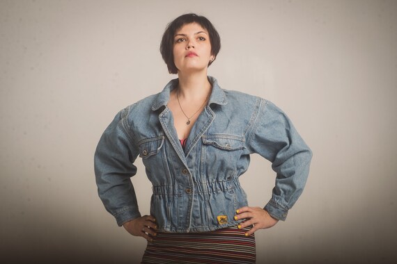 80s style jean jacket