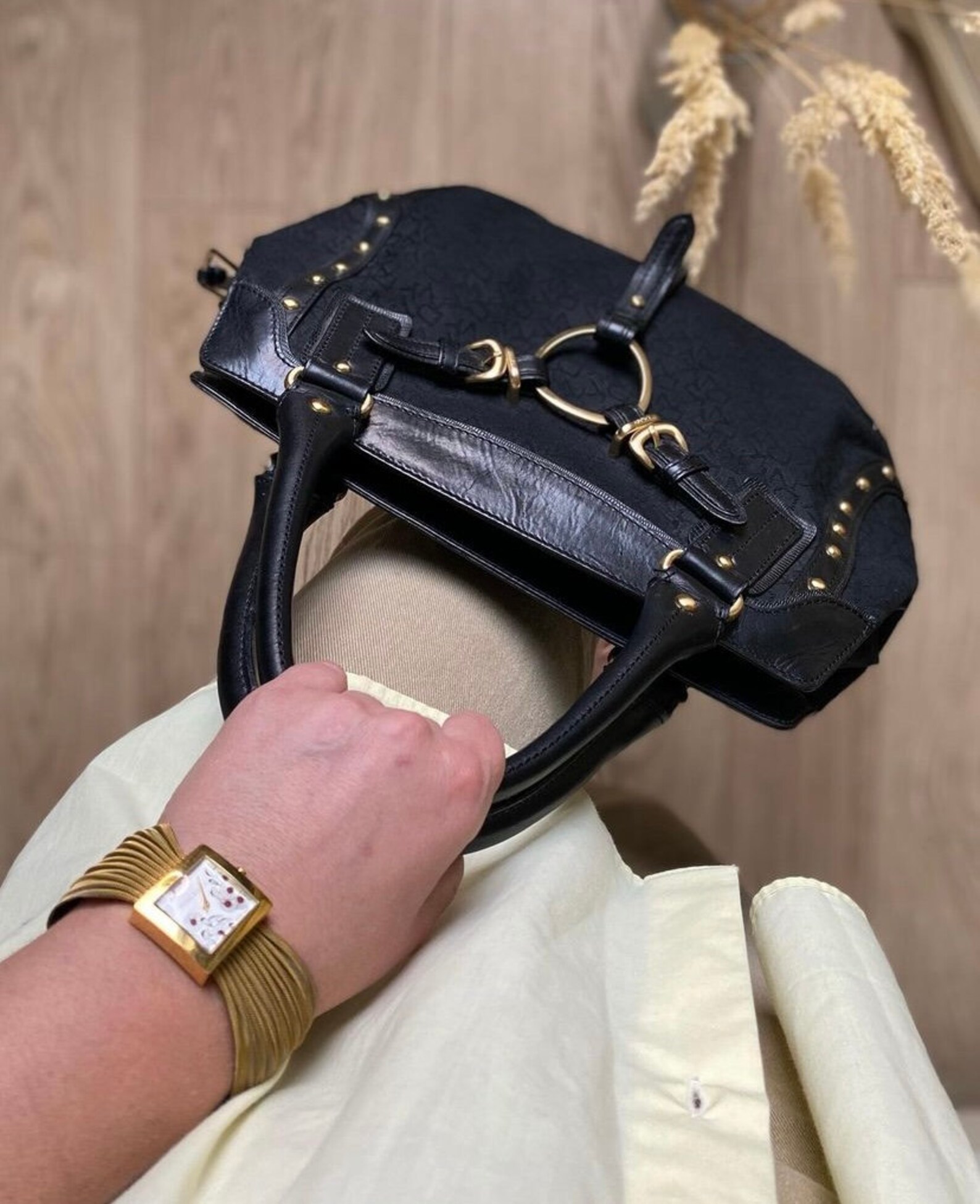 DKNY vintage navy blue leather handbag Women everyday top Etsy