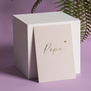 Karte „Papa“ | Karte zum Vatertag | Papa to be | Karte werdender Papa | Heißfolienprägung Gold | A6