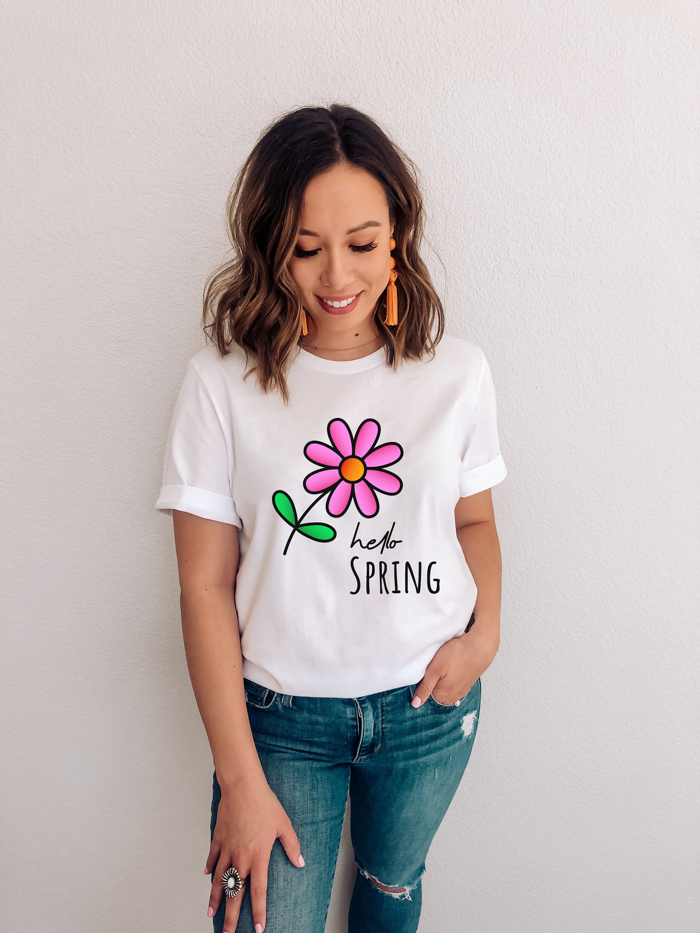 Hello Spring Shirt Spring Flowers Shirt Spring Vibes Etsy