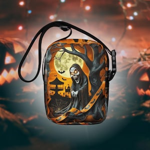 3D Halloween Crossbody Bag: Spooky Canvas Shoulder Bag