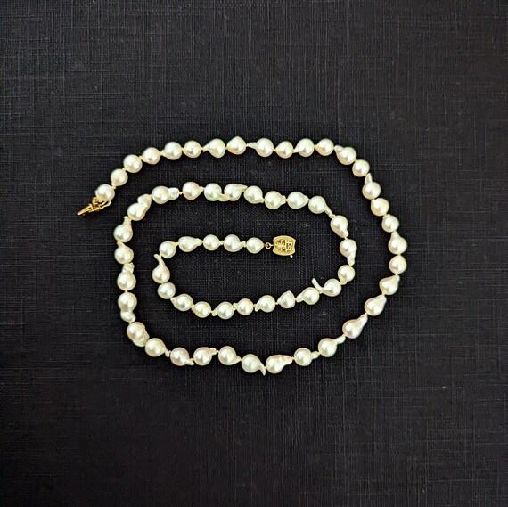 Vintage Asian 14K Semi baroque Pearl Necklace Etsy Canada