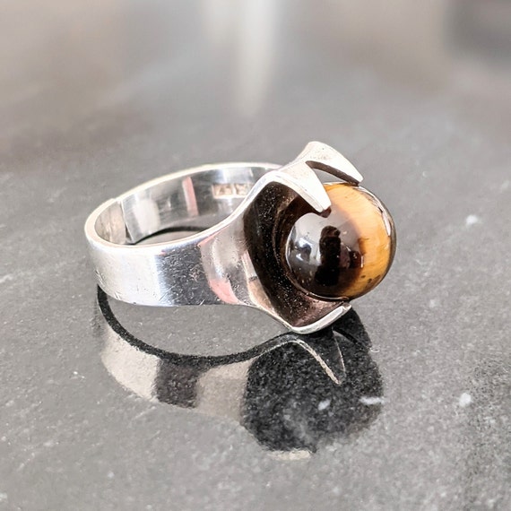 Modernist Tigers Eye Ring by Kultaseppa Salovaara… - image 3