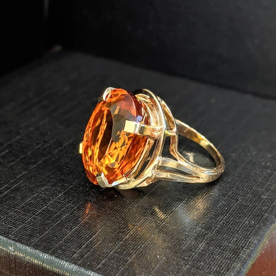 Large 14K Citrine Cocktail Ring