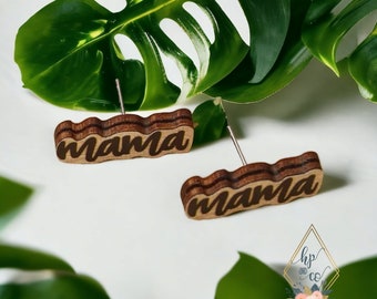 MAMA Holz Ohrstecker