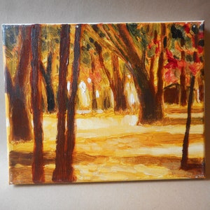 California Plein Air Impressionist Fall Forrest Trees By Rod Norman Original Acrylic Painting