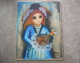 1960's Mixed Media French Ettiene Ret Mid Century Original Oil Painting