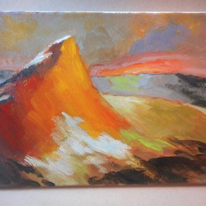 California Plein Air Impressionist Mountains At Sunset By Rod Norman Original Acrylic Painting