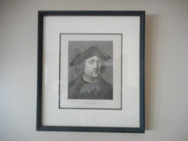 World Famous People Book Page Plate lithograph 1900/'s Original Artwork Pair